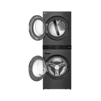 LG 5.0 cu. ft. Washer 7.8 cu. ft. Dual Inverter Heat Pump Ventless Dryer Electric Laundry Center in Black Steel