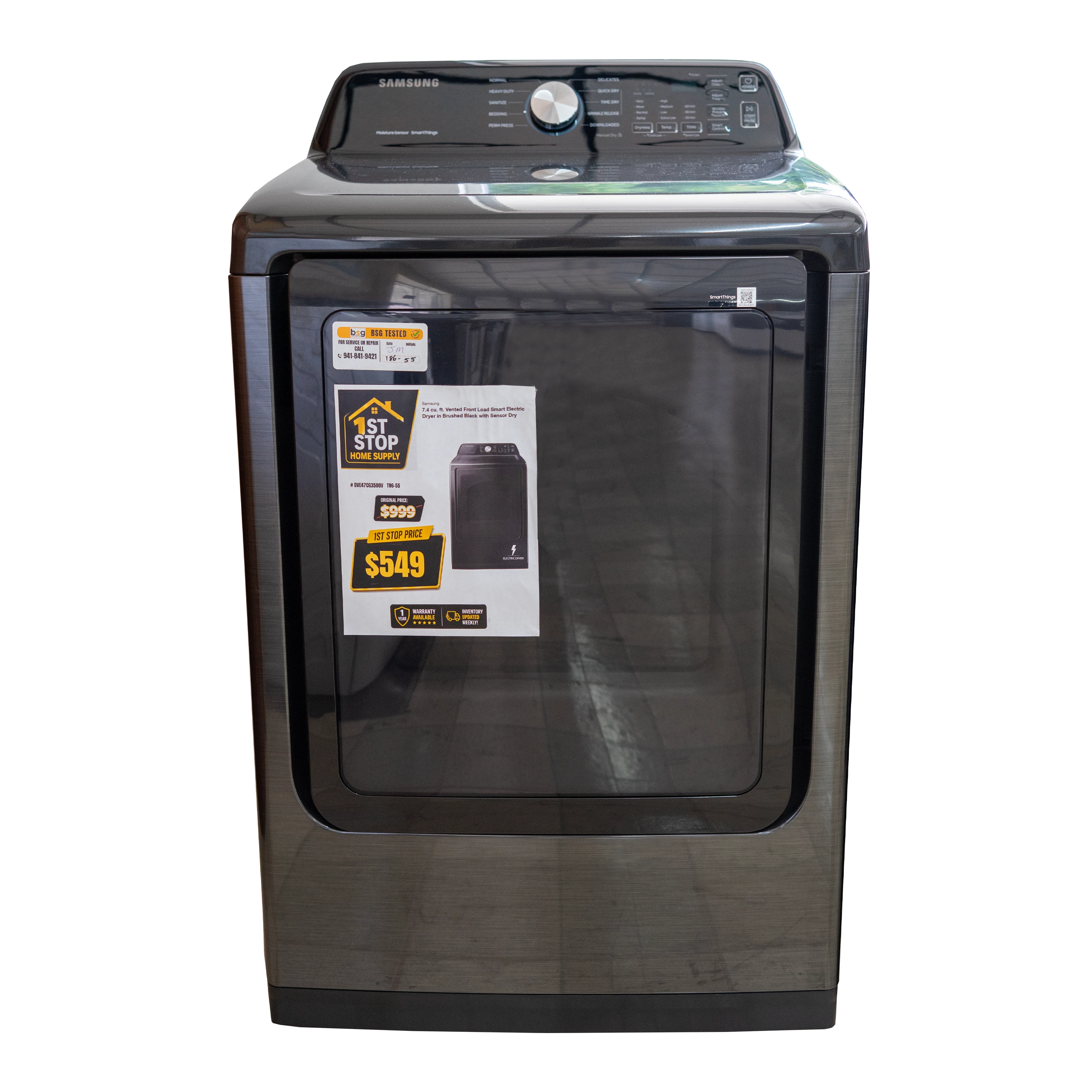 7.4 cu. ft. Smart Electric Dryer with Sensor Dry in Brushed Gray