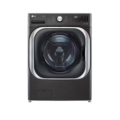 LG 5.2 cu. Ft Stackable SMART Front Load Washer in Black Steel with Steam & Turbowash Technology
