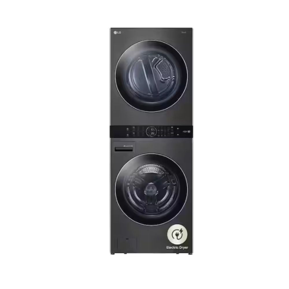LG WashTower Stacked SMART Laundry Center 4.5 Cu.Ft. Front Load Washer & 7.4 Cu.Ft. Electric Dryer in Graphite Steel