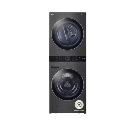 LG WashTower Stacked SMART Laundry Center 4.5 Cu.Ft. Front Load Washer & 7.4 Cu.Ft. Electric Dryer in Graphite Steel