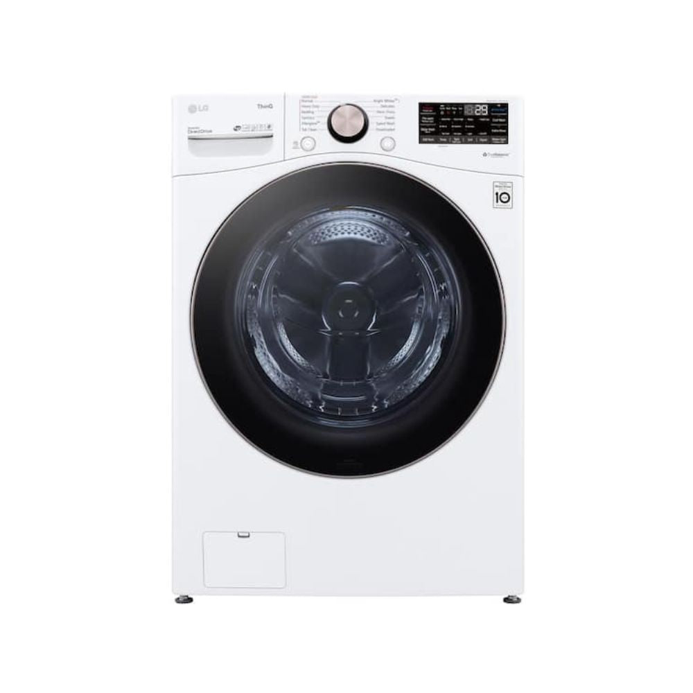LG 4.5 Cu. Ft. Stackable SMART Front Load Washer in White with Steam and TurboWash360 Technology