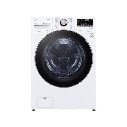 LG 4.5 Cu. Ft. Stackable SMART Front Load Washer in White with Steam and TurboWash360 Technology