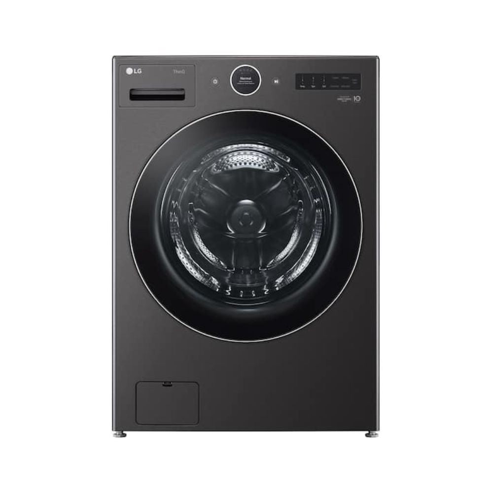 LG 5.0 cu. ft. Stackable Smart Front Load Washer in Black Steel with ezDispense, AI Digital Dial, Steam and TurboWash360