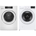 LG 24 in. W 2.4 Cu. Ft. Compact Stackable SMART Front Load Washer in White with Steam and AI Fabric Sensor / Smart Pairing and 4.3 cu small space ventless dryer