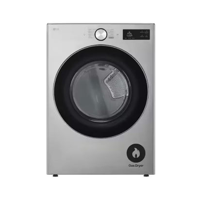 LG 7.4 cu. ft. Vented SMART Stackable Gas Dryer in Graphite Steel with TurboSteam, AI Sensing and LCD Display