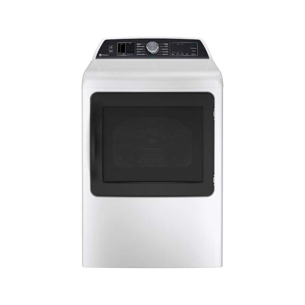 GE Profile 7.4 cu. ft. Smart Electric Dryer in White with Steam, Sanitize Cycle, and Sensor Dry, ENERGY STAR