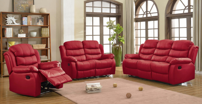 Maverick - Red Manual Recliner Sofa Set