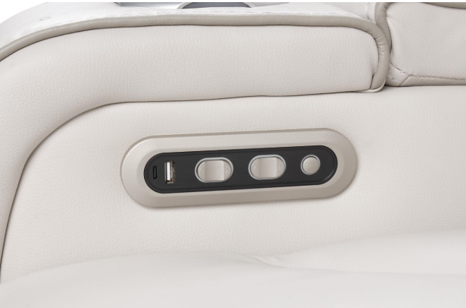 Rock Star - Gray Power Reclining with Power Headrest, Drop Down Table, Wireless Charger, Storage Console, Bluetooth Speaker, Subwoofer, Storage Armrest, LED Light, Cup Holder, USB Charger, Zero Gravity