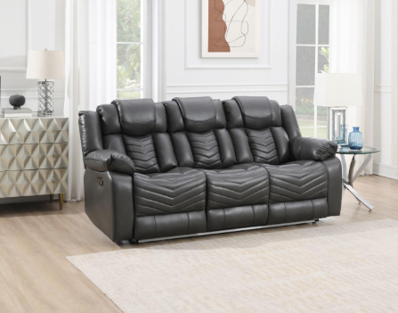 Cassio - Gray Color, Power Reclining, Drop-Down Table, Console, Bluetooth Speaker, Cup Holder, Built-in LED Light, USB Charger