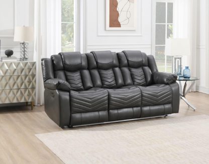 Cassio - Gray Color, Power Reclining, Drop-Down Table, Console, Bluetooth Speaker, Cup Holder, Built-in LED Light, USB Charger
