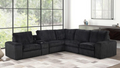 Vegas - Black Power Recliner Sectional with Storage Console, Bluetooth Speaker, Wireless Charger, Cup Holder, USB Charger