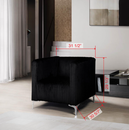 Austin - SLC (Black), Velvet, Black With : N/A Each