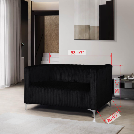 Austin - SLC (Black), Velvet, Black With : N/A Each
