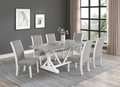 Sarah - 7PC Dining Set, MDF/ SOLID WOOD/ FABRIC, Gray / White With : N/A Each