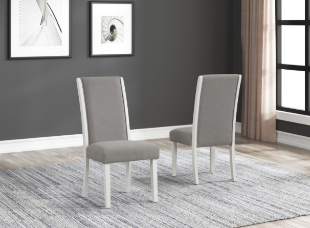 Sarah - 7PC Dining Set, MDF/ SOLID WOOD/ FABRIC, Gray / White With : N/A Each