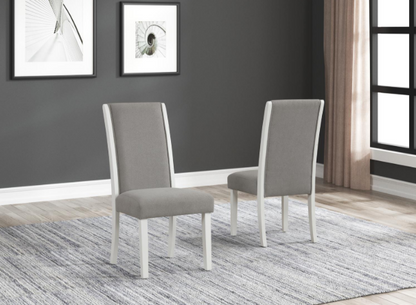Sarah - 7PC Dining Set, MDF/ SOLID WOOD/ FABRIC, Gray / White With : N/A Each