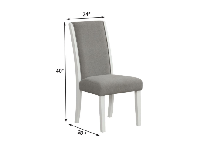 Sarah - 7PC Dining Set, MDF/ SOLID WOOD/ FABRIC, Gray / White With : N/A Each
