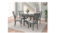 River - 5PC Round Dining Set (Gray), MDF, Rubber Wood, Gray Box: