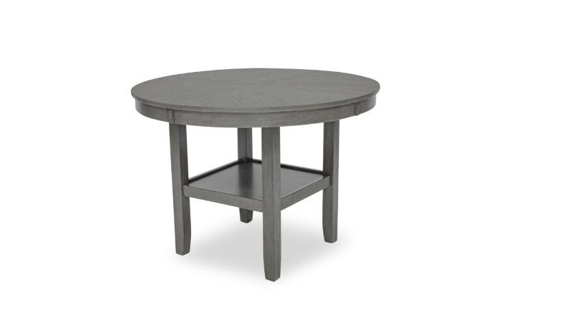 River - 5PC Round Dining Set (Gray), MDF, Rubber Wood, Gray Box: