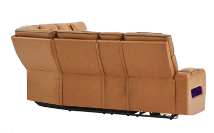 U8611 CAMEL SECTIONAL WITH POWER HEADREST, CONTINUOUS LED AND SPEAKER