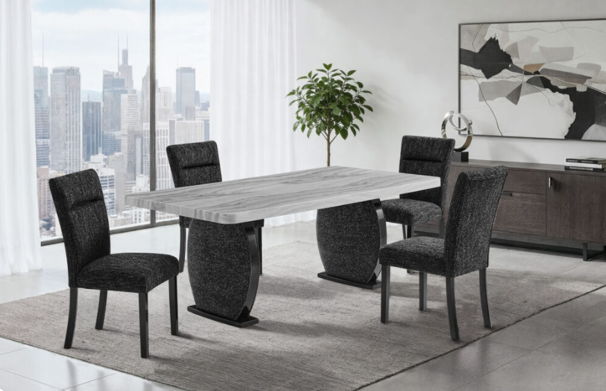 D2502 DINING TABLE AND 6 DINING CHAIRS
