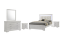 Arya - White King Bed, Dresser, Mirror, 2 Nightstand