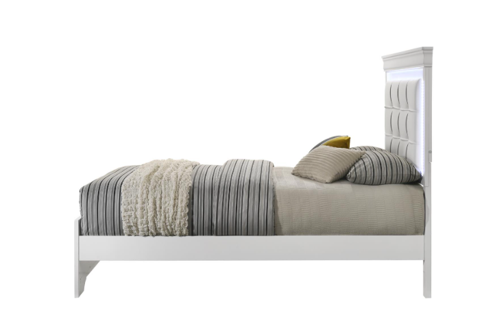 Arya - White Queen Bed, Dresser, Mirror, 2Nightstand
