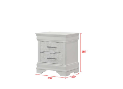 Arya - White King Bed, Dresser, Mirror, 2 Nightstand
