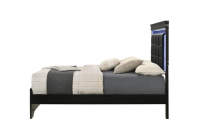 Arya - Black Queen Bed, Dresser, Mirror, 2 Nightstand