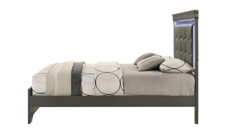 Arya - Gray King Bed, Dresser, Mirror, 2 Nightstand