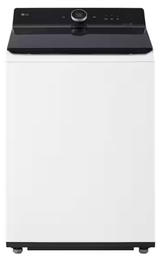 LG 5.5 cu. ft. Top Load Washer in White with EasyUnload, AI Sensing, ezDispense, Water Faucet & LCD Digital Dial Control and 7.3 cu. ft. vented SMART Electric Dryer in White with EasyLoad Door, TurboSteam and Sensor Dry Technology