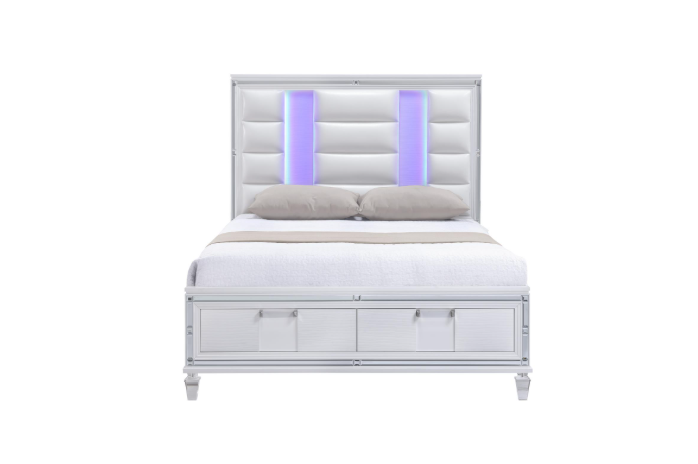Olivia - White King Bed, Dresser, Mirror, Chest, Nightstand