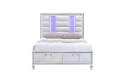 Olivia - White King Bed, Dresser, Mirror, Chest, Nightstand