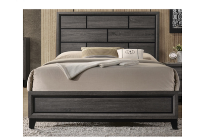 Oak Bluff - Gray Panel King Bed, Dresser, Mirror, 2Nightstand