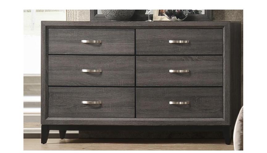 Oak Bluff - Gray Panel King Bed, Dresser, Mirror, 2Nightstand