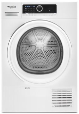 LG 24 in. W 2.4 Cu. Ft. Compact Stackable SMART Front Load Washer in White with Steam and AI Fabric Sensor / Smart Pairing and 4.3 cu small space ventless dryer