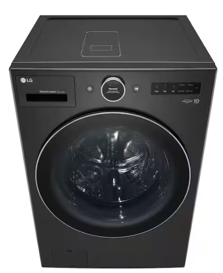 LG 5.0 cu. ft. Mega Capacity Smart Front Load Electric All-in-One Washer Dryer Combo with TurboWash360 WiFi in Black Steel