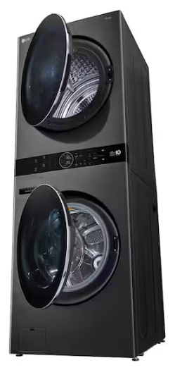 LG 5.0 cu. ft. Washer 7.8 cu. ft. Dual Inverter Heat Pump Ventless Dryer Electric Laundry Center in Black Steel