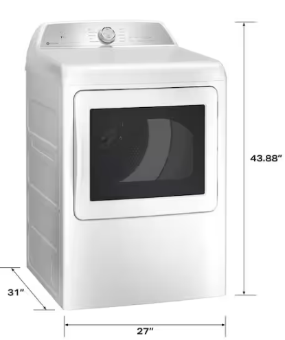 GE Profile 7.4 cu. ft. Smart Electric Dryer in White with Sanitize Cycle and Sensor Dry, ENERGY STAR