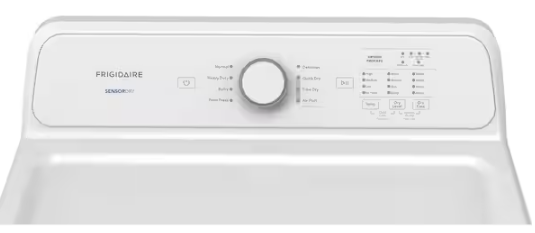 Frigidaire 7 cu.ft.VentedFront Load Electric Dryer in White with 8 Dry Cycles and Reversible Door