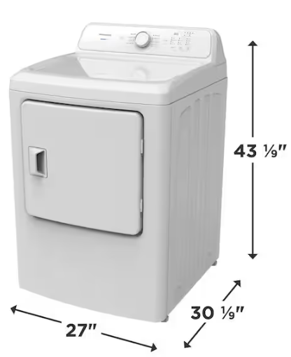 Frigidaire 7 cu.ft.VentedFront Load Electric Dryer in White with 8 Dry Cycles and Reversible Door