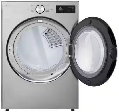LG 7.4 cu. ft. Vented SMART Stackable Gas Dryer in Graphite Steel with TurboSteam, AI Sensing and LCD Display