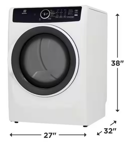 Electrolux 8 cu. ft. Electric Dryer Vented Front Load Perfect Steam Dryer with Instant Refresh in White