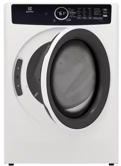 Electrolux 8 cu. ft. Electric Dryer Vented Front Load Perfect Steam Dryer with Instant Refresh in White