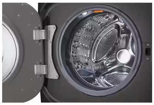 LG 5.2 cu. Ft Stackable SMART Front Load Washer in Black Steel with Steam & Turbowash Technology