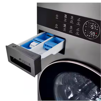 LG WashTower Stacked SMART Laundry Center 4.5 Cu.Ft. Front Load Washer & 7.4 Cu.Ft. Electric Dryer in Graphite Steel