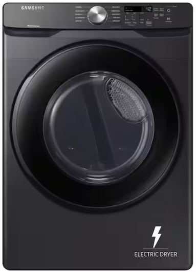 Samsung 7.5 cu. ft. Vented Stackable Electric Dryer in Brushed Black with Sensor Dry