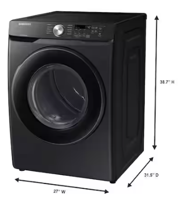 Samsung 7.5 cu. ft. Vented Stackable Electric Dryer in Brushed Black with Sensor Dry