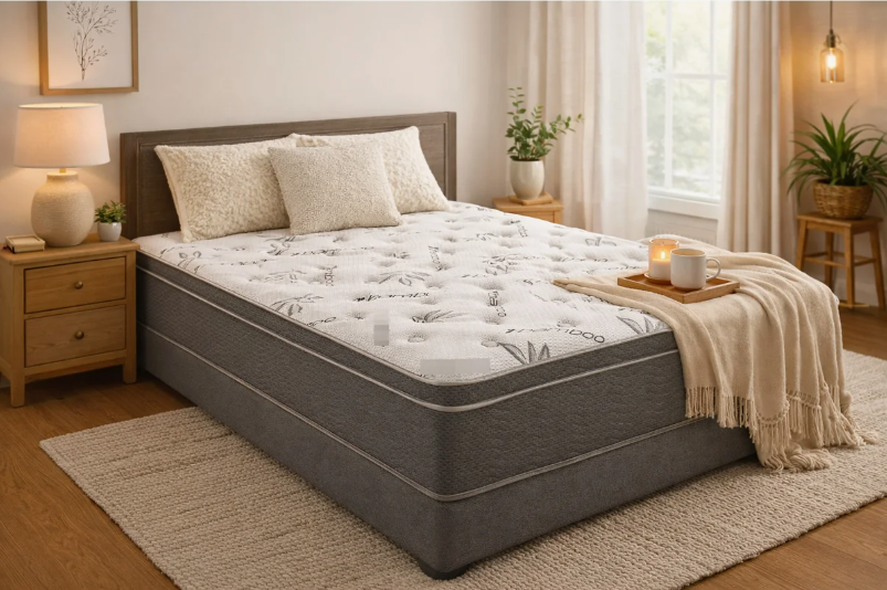 MATTRESS AND BOXPRING QUEEN BAMBU PILLOW TOP